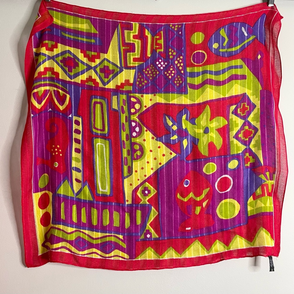 MORGAN TAYLOR Sea Life Large Square Rayon Scarf